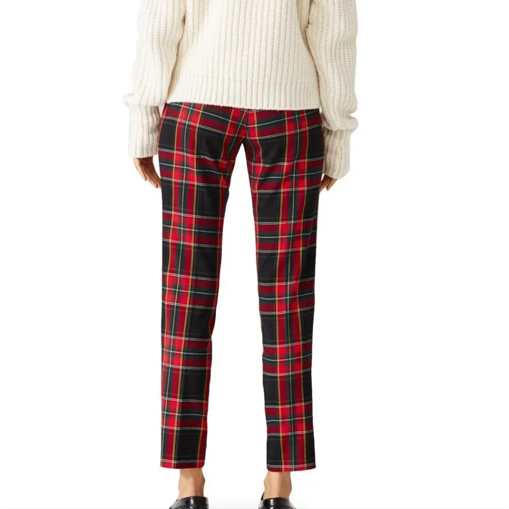 210. Trina Turk Red and Black Dress Pants with Plaid Pattern - Size 2 - Picture 2 of 9